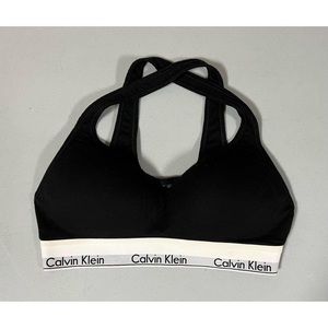 Calvin Klein Logo Padded Racerback Sports Bra Bralette Bra-Top Lingerie Size M🖤